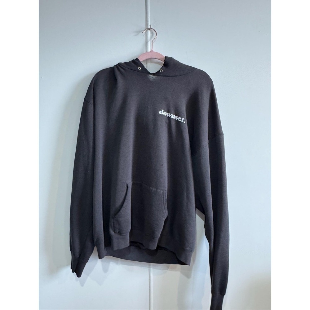 Vintage Downset Hoodie Mens XL Black Fruit Of The Loom‎ Sweatshirt Hardcore Band